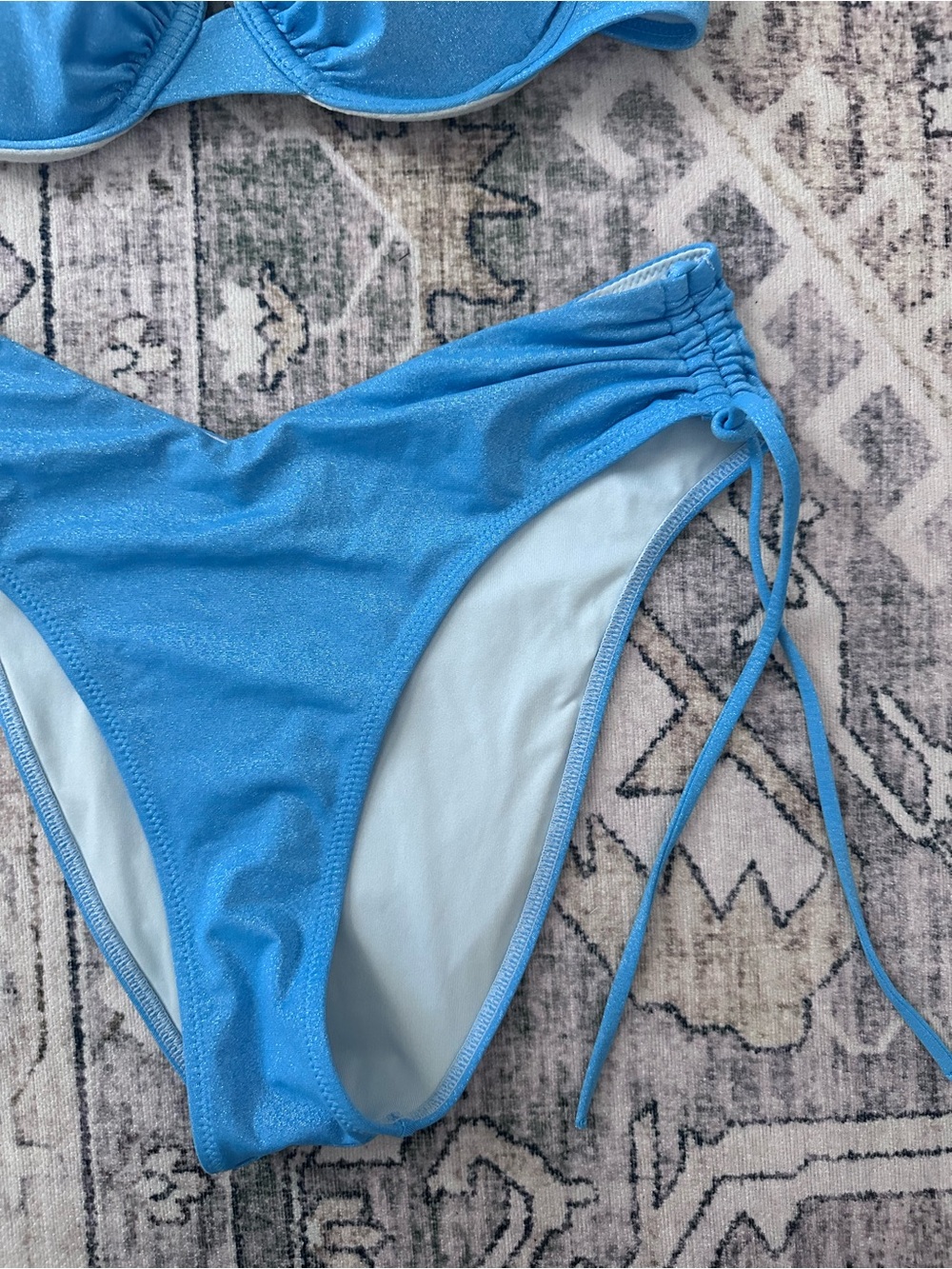 Victoria's Secret Blue Tie-Shoulder Underwire Bikini Set - Picture 2 of 5